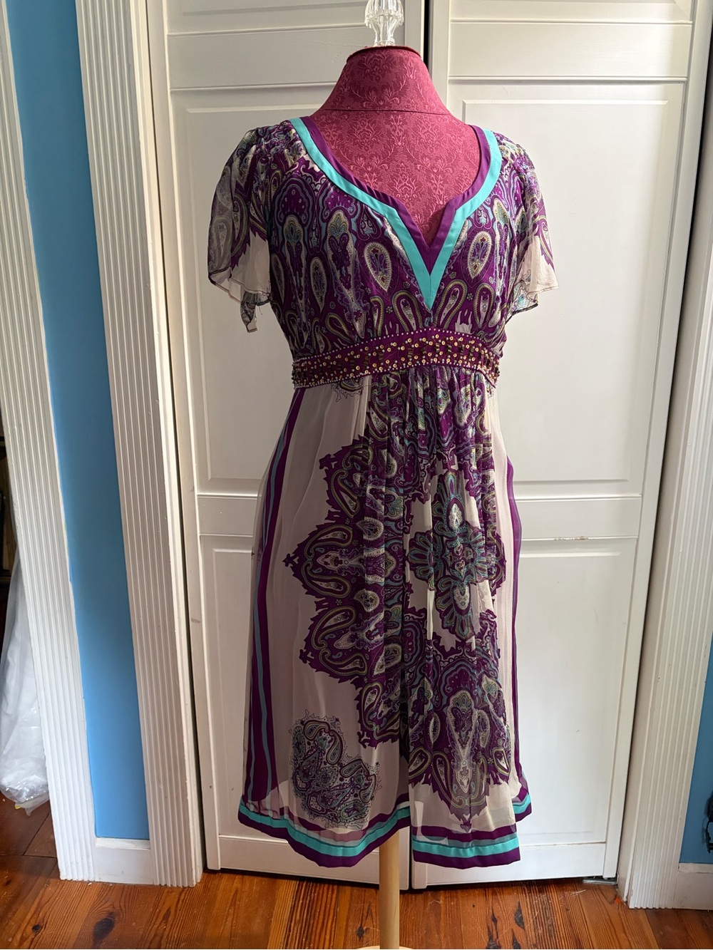 Vivid summer floral party dress